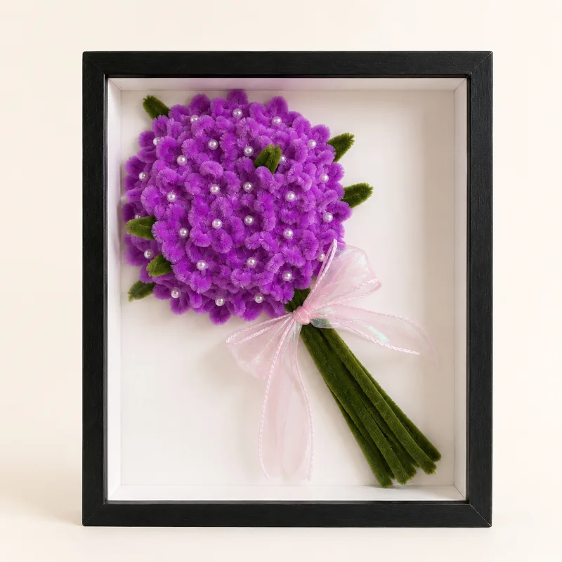 Lavender Promise — handmade pipe-cleaner flowers