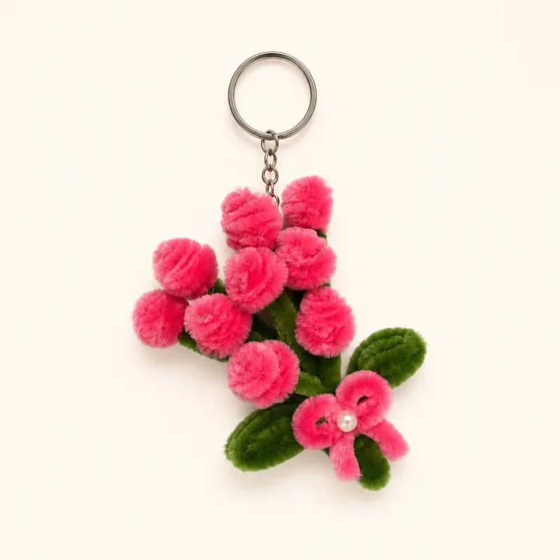 Berry Blossom — handmade pipe-cleaner flowers