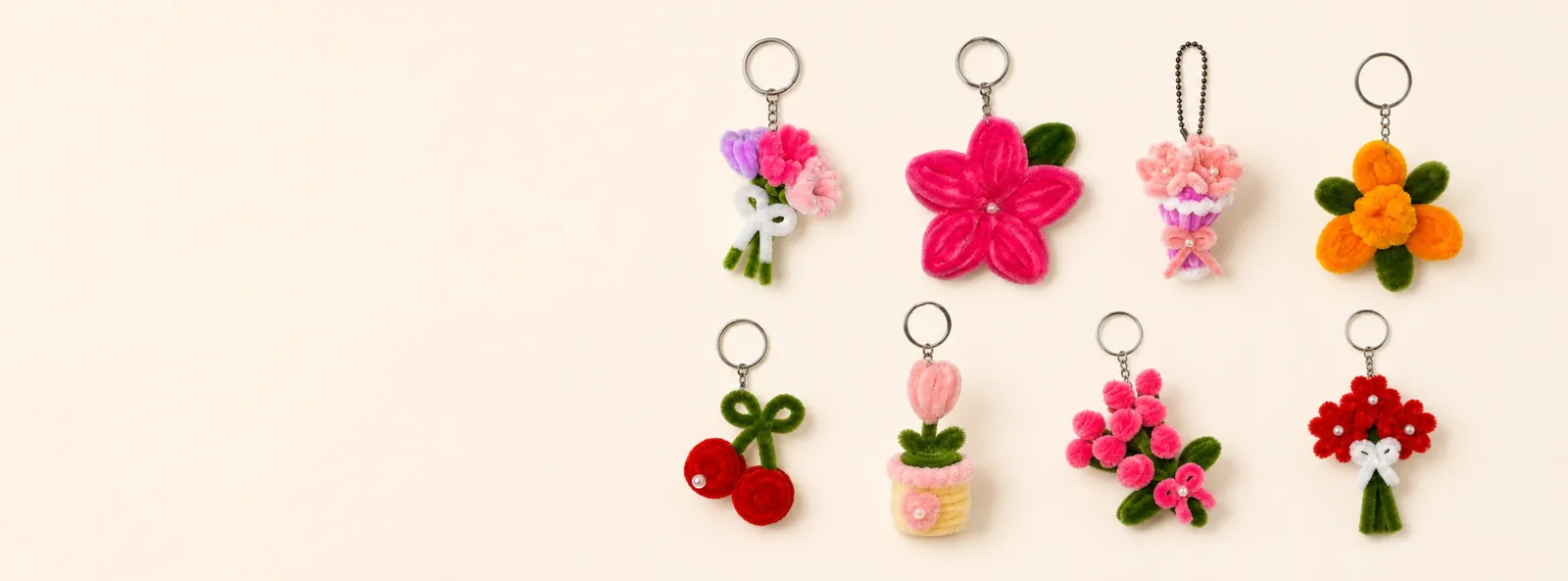 Flower Keychains — handmade everlasting flowers by LEAP